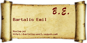 Bartalis Emil névjegykártya